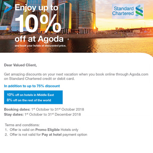 Agoda Offer By Standard Chartered Bank Additional 8 Off On