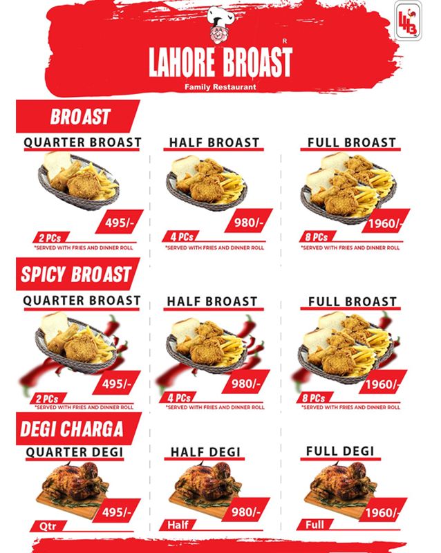 Lahore Broast Menu &Timing, Price, Contact Number, Deals and Address ...